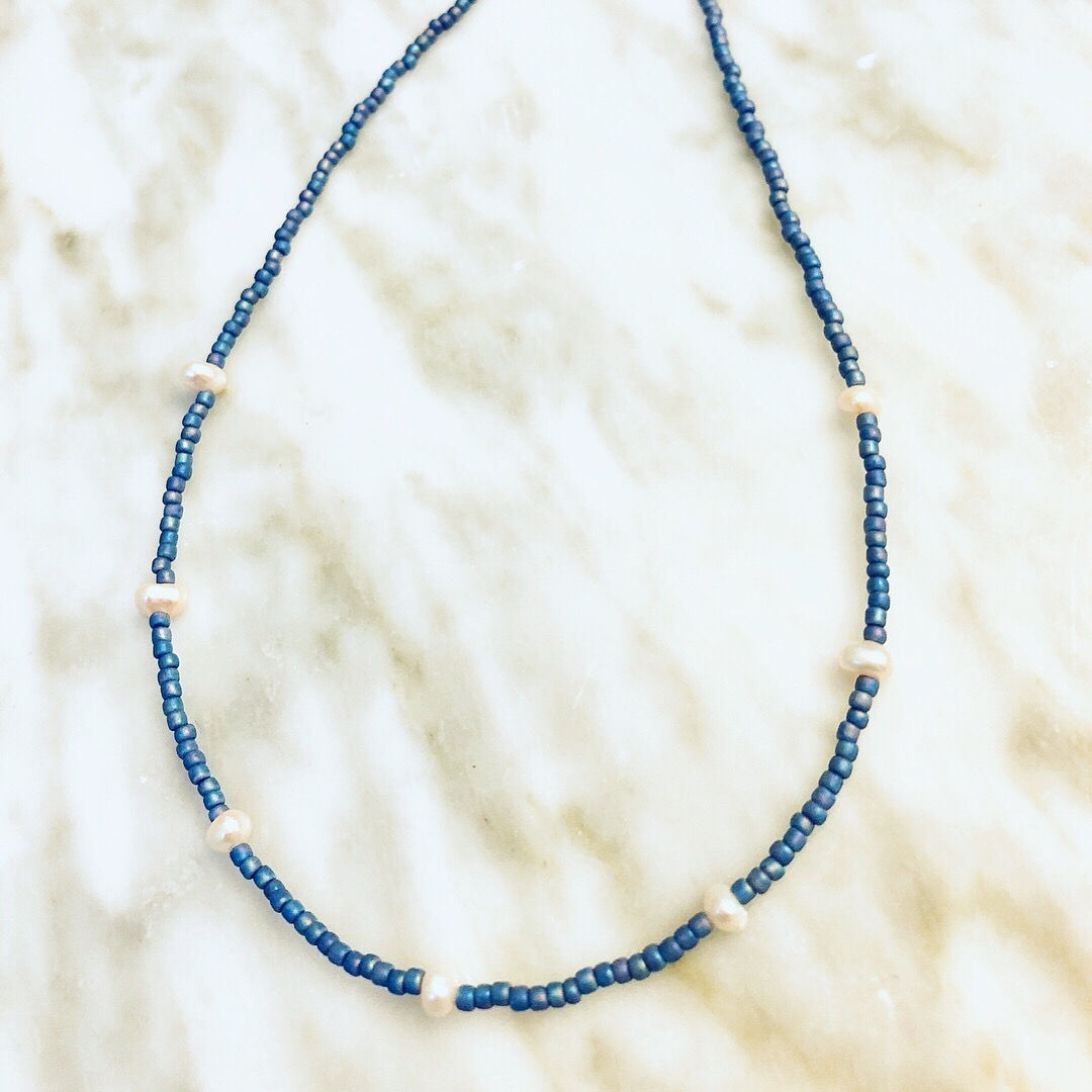 Blue Pearl Necklace