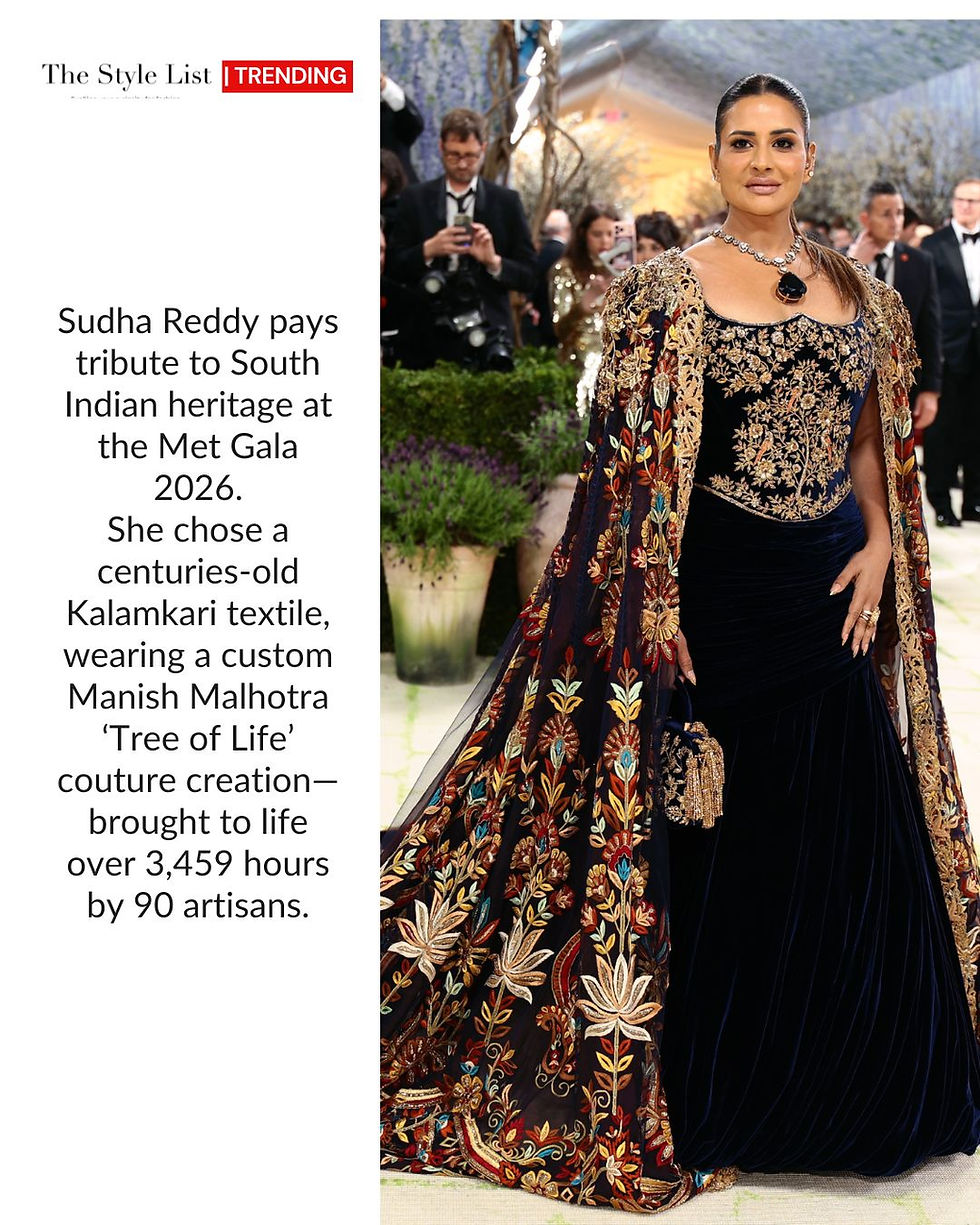 Sudha Reddy Met Gala 2026 in Manish Malhotra couture look