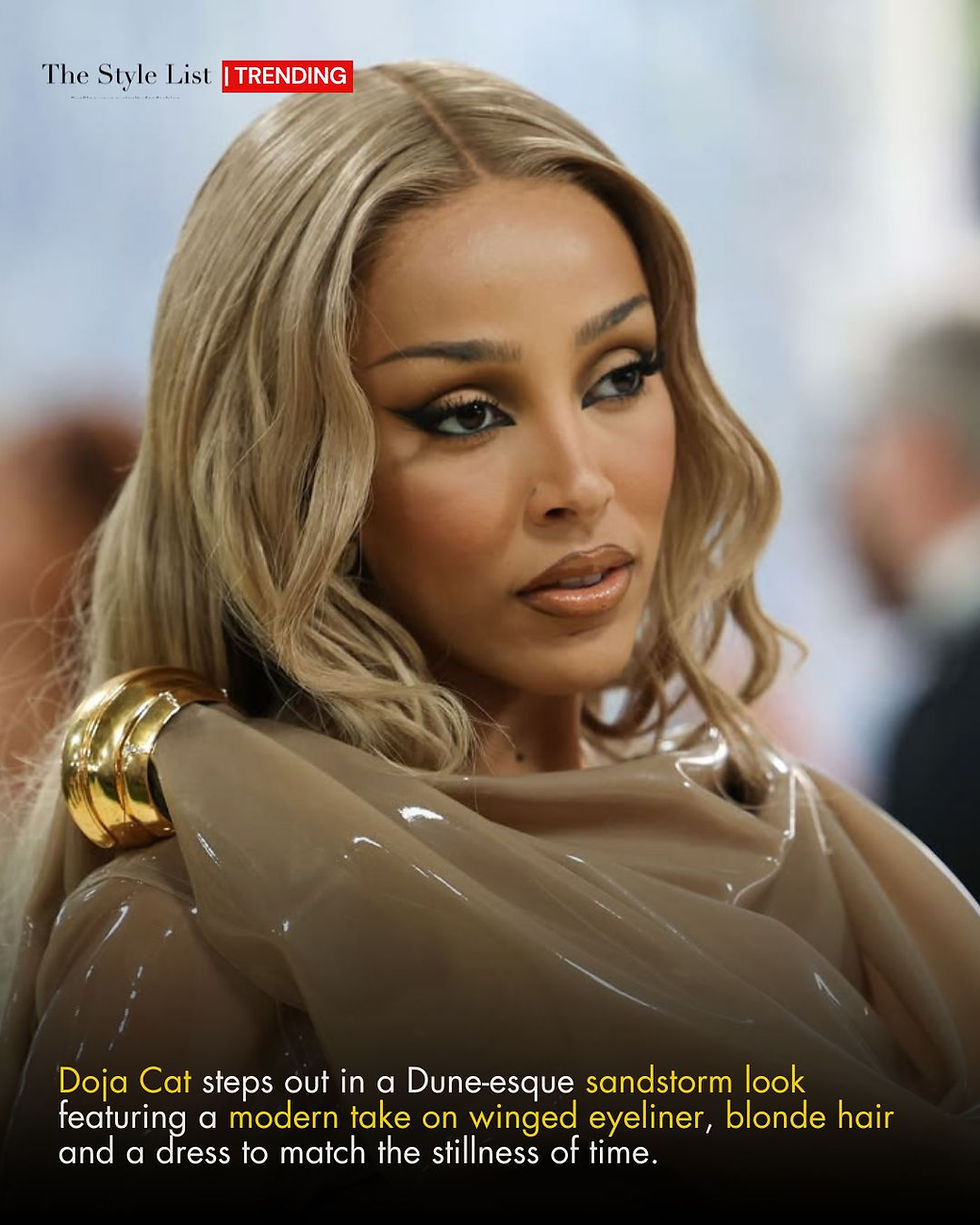 Doja Cat nude glam winged eyeliner Met Gala 2026 Best beauty Looks
