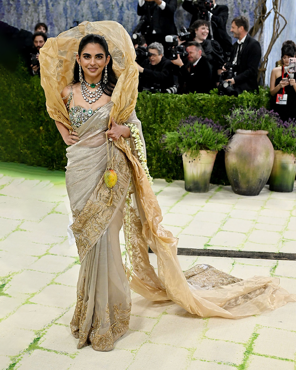 India at Met Gala: Isha Ambani couture saree Met Gala 2026 look