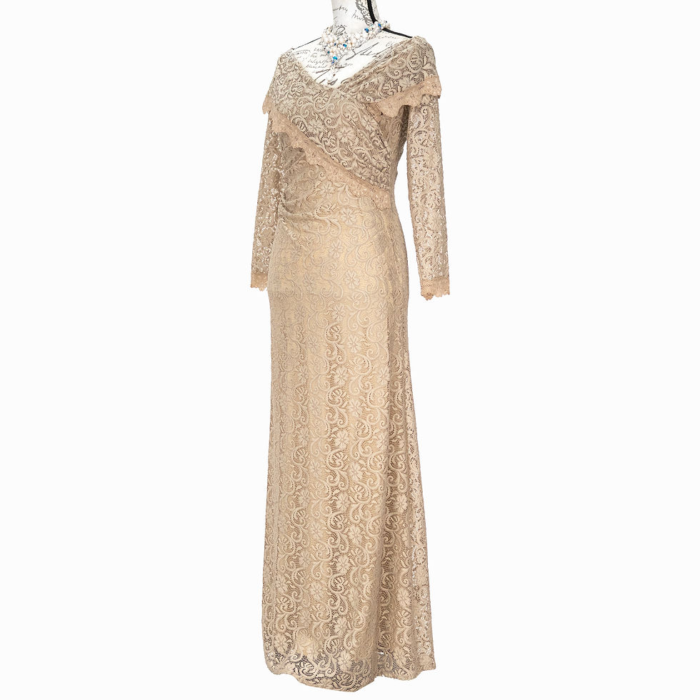 Thumbnail: 1504 POSH COUTURE LONG LACE DRESS