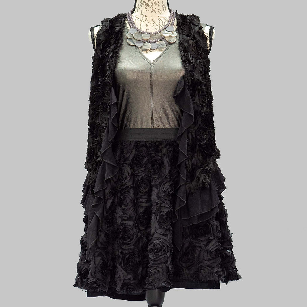 Thumbnail: 0572 BLACK RUFFLE SKIRT SET