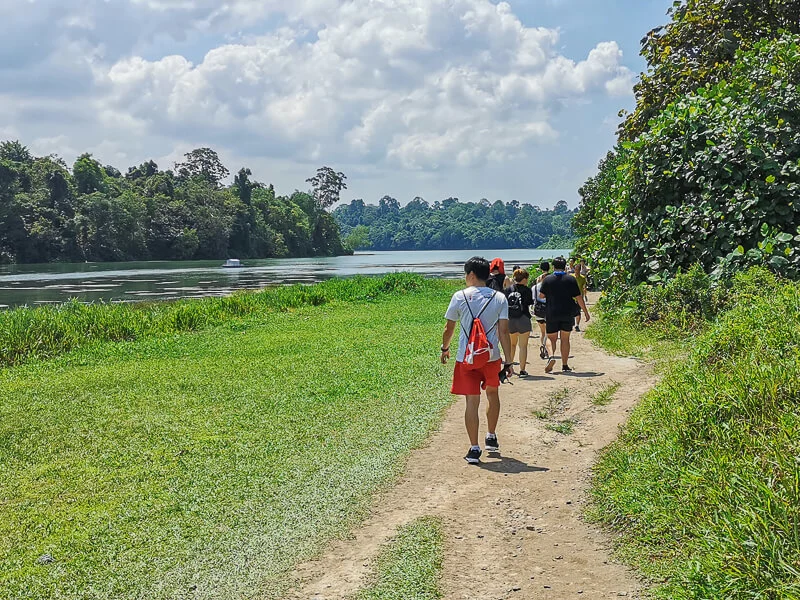 A group of friends enjoying a spontaneous weekend hike in Singapore, enabled by having the right adventure apparel.