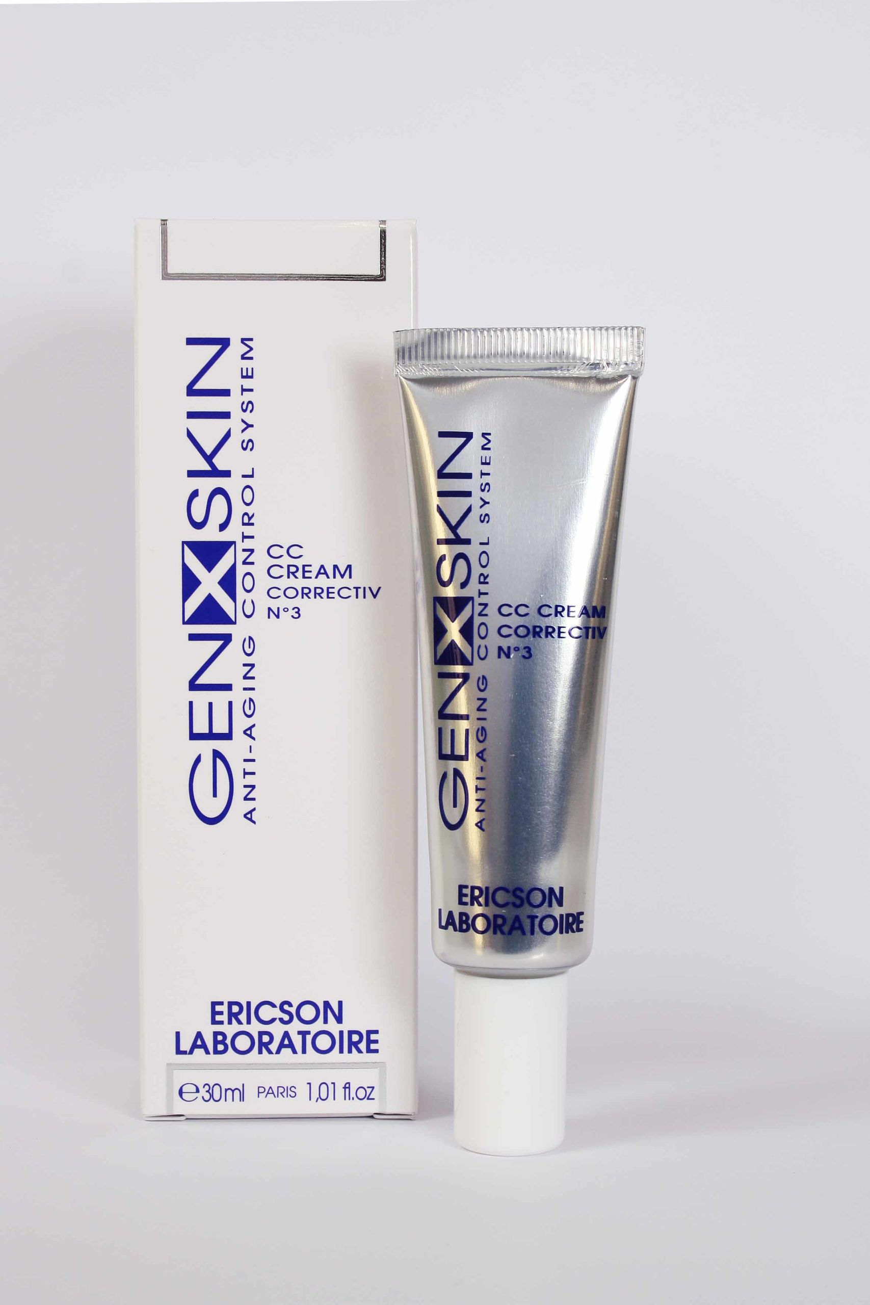 GENXSKIN. CC CREAM CORRECTIV N ° 3. Correcting foundation number 3. Pink beige