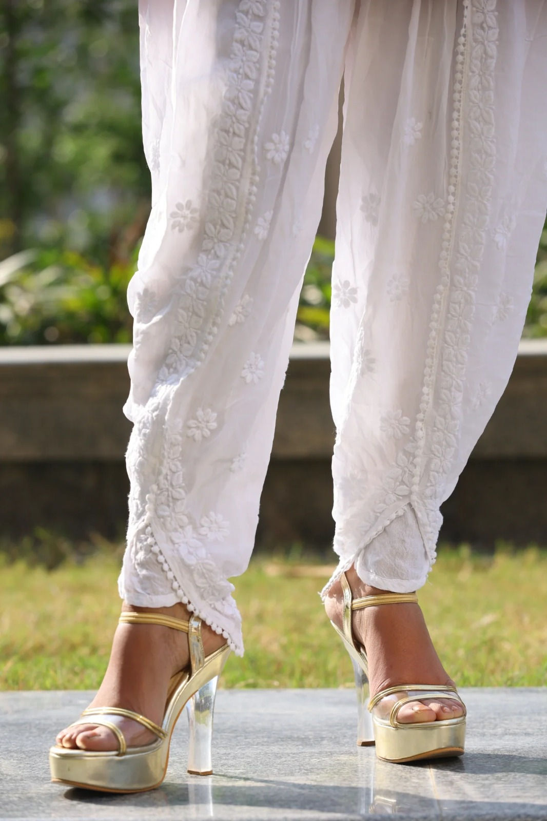 White Chikankari Dhoti