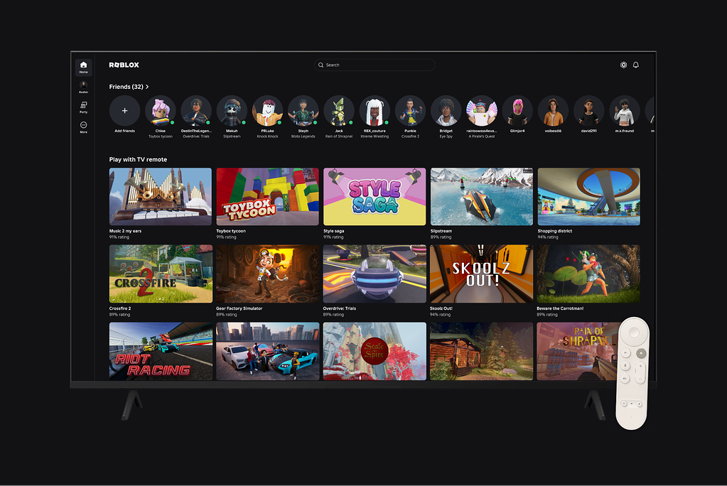 ▲ Roblox公式DevForumで公開されたSmart TV対応のお知らせ。5月から10タイトル限定でAndroid TVに展開する。