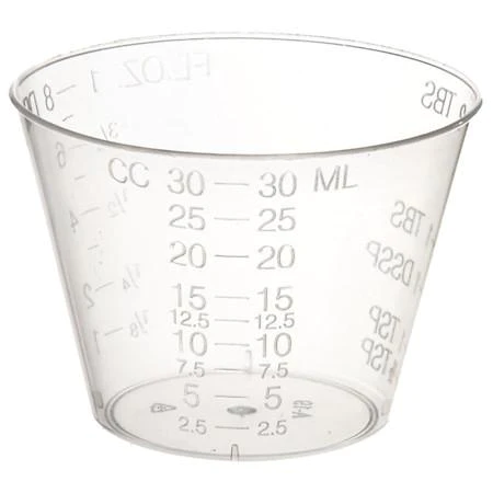 30ml Disposable plastic Medicine Cups, indispensable for mixing, measuring medications and ensuring there is no cross contamination.