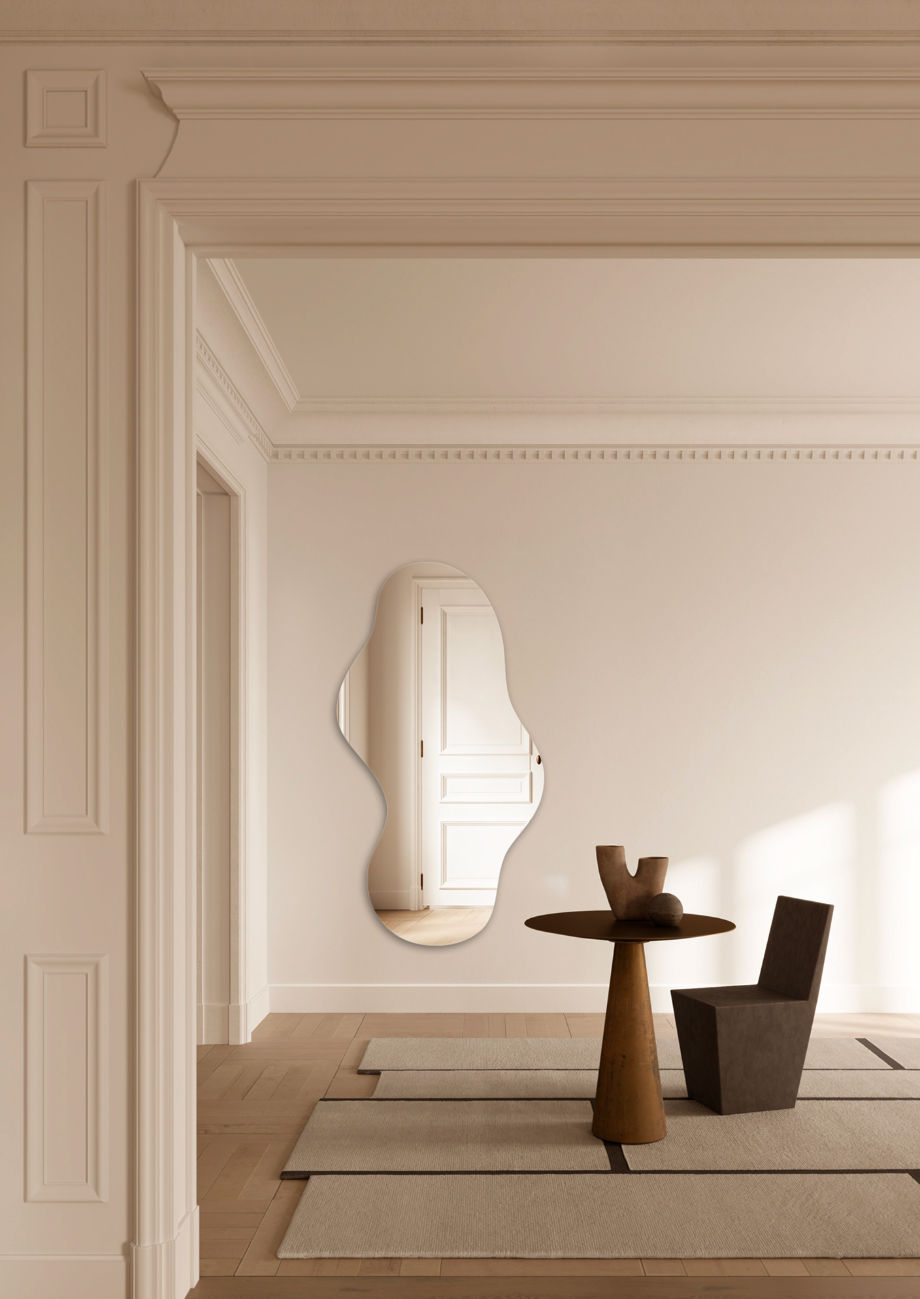 Miniatiūra: Veidrodis, veidrodis su led apšvietimu, veidrodis namams, namų akcentas, stiklo gaminiai, veidrodžio apšvietimas, led šviesa