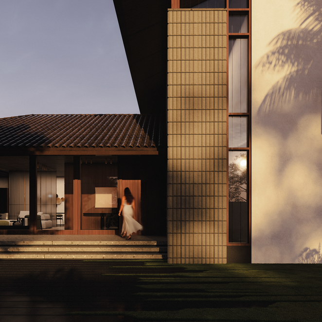 Two distinct villas, one shared spirit. Inner Sky reimagines the ancestral Kerala nalukettu for modern living, where each home turns inward to its own courtyard, a private fragment of the sky, an eternal breathing space. Arranged diagonally across a narrow gap, the villas stand in quiet dialogue: connected yet apart, united yet distinct, reflecting the bond of two brothers. Tradition and modernity converge here, where openness, light, and kinship define the architecture.