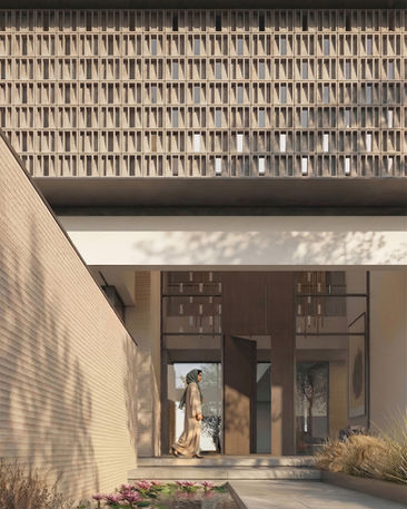 Designed by Layers Architecture, Villa Lucid reimagines contemporary living for an Emirati family who desired openness and connection. The ground floor unfolds in a U-shaped plan, drawing the backyard into the heart of the home, where family spaces seamlessly extend to the outdoors. Above, an L-shaped upper floor frames this courtyard, balancing privacy with transparency. The result is a modern villa defined by light, fluidity, and a living experience where architecture and landscape flow as one.