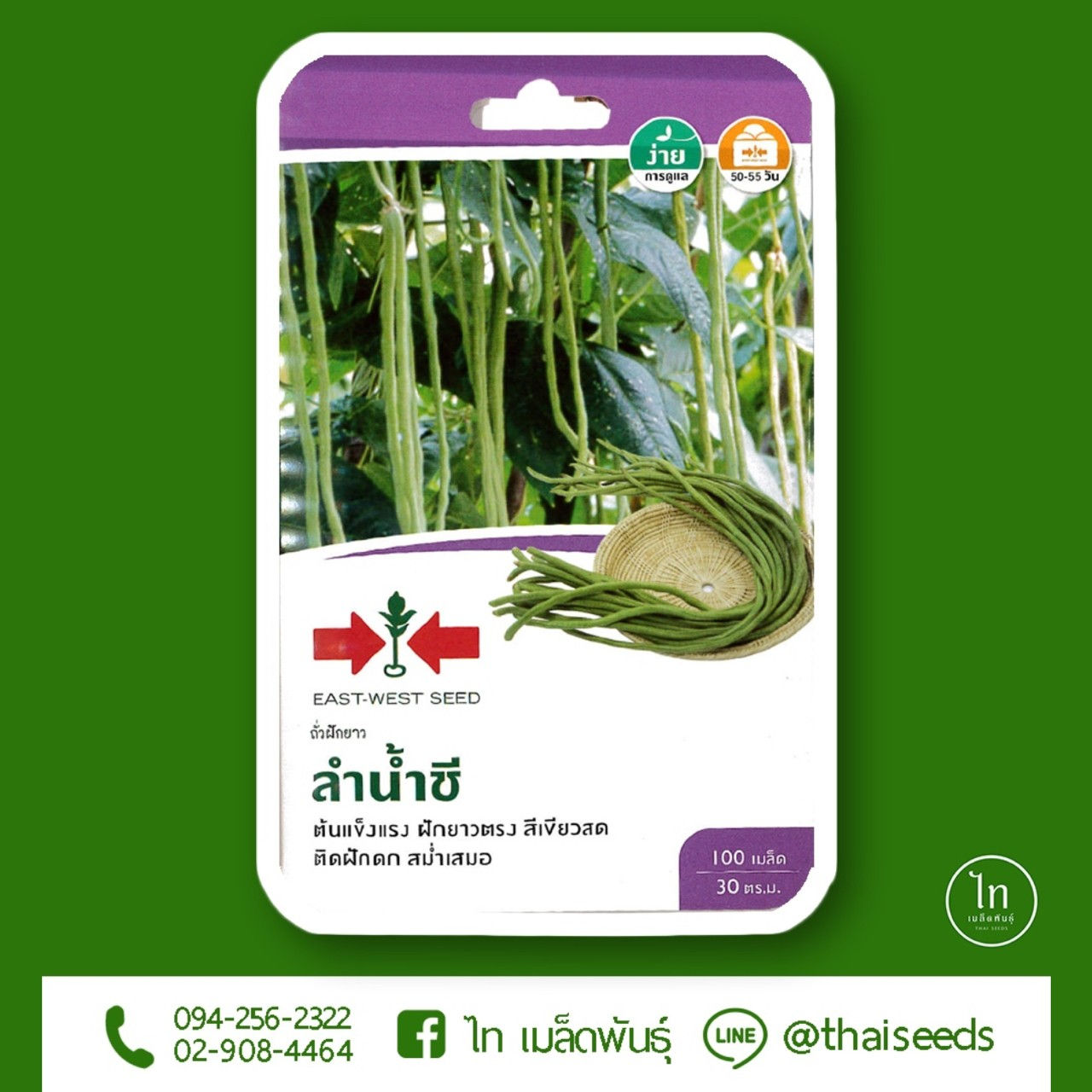 ถั่วฝักยาว ลำน้ำชี : 100 เมล็ด