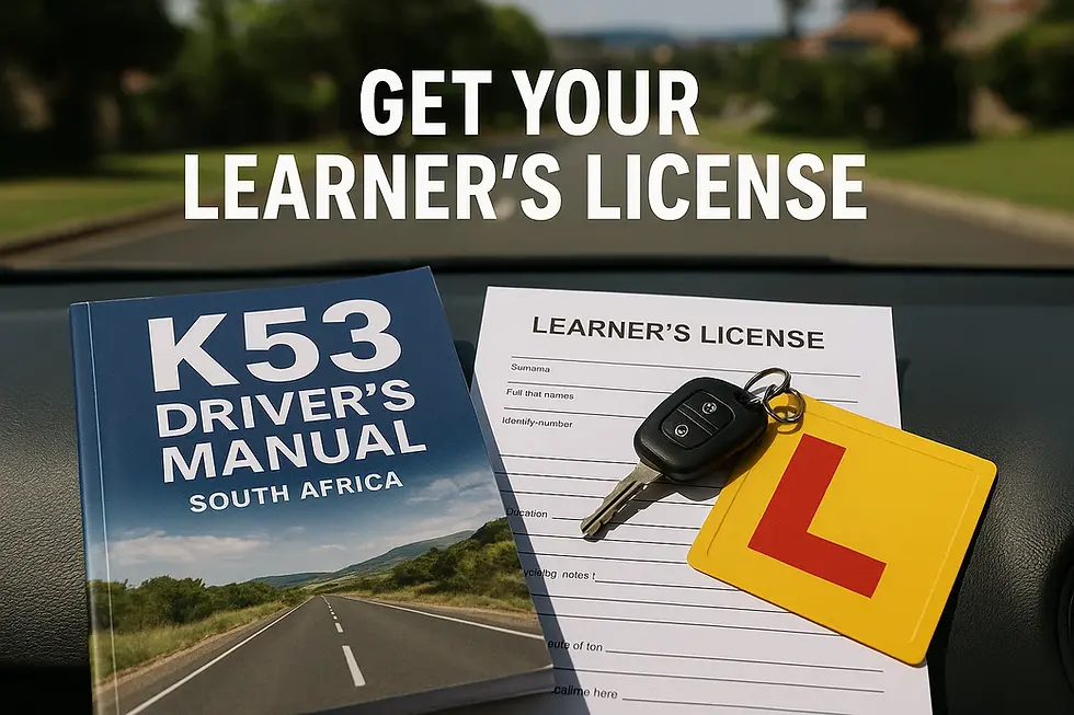 Get your learner's license on a K53 driver's manual and key. The Smart Start Guides