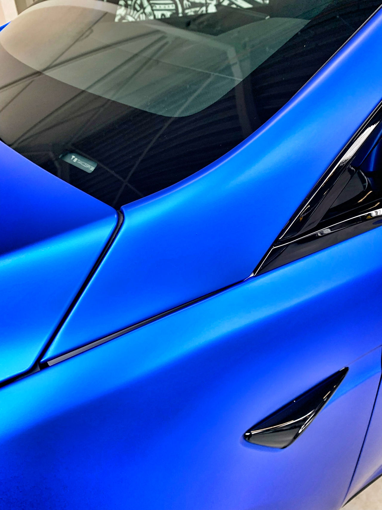 Tesla Model X wrapped in PWF Matte Anodized Blue by BC Signature