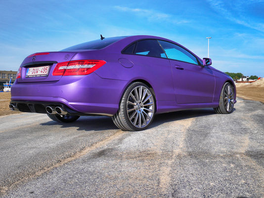 Mercedes E Coupe Purple Carwrap