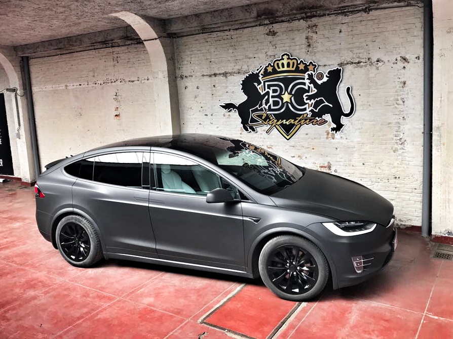 Tesla Model X Matte Black BC Signature The Art Of HD Carwrapping