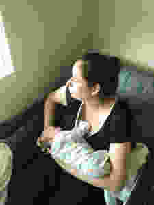 Melanie Suzanne Wilson when daughter was one week old