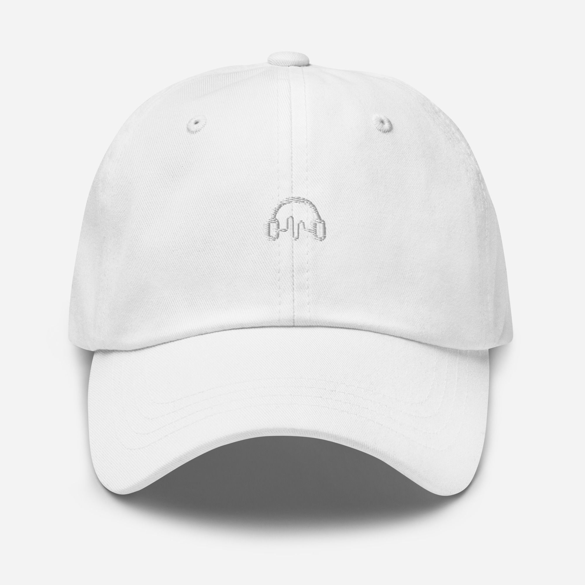 Headphones Icon Hat in White