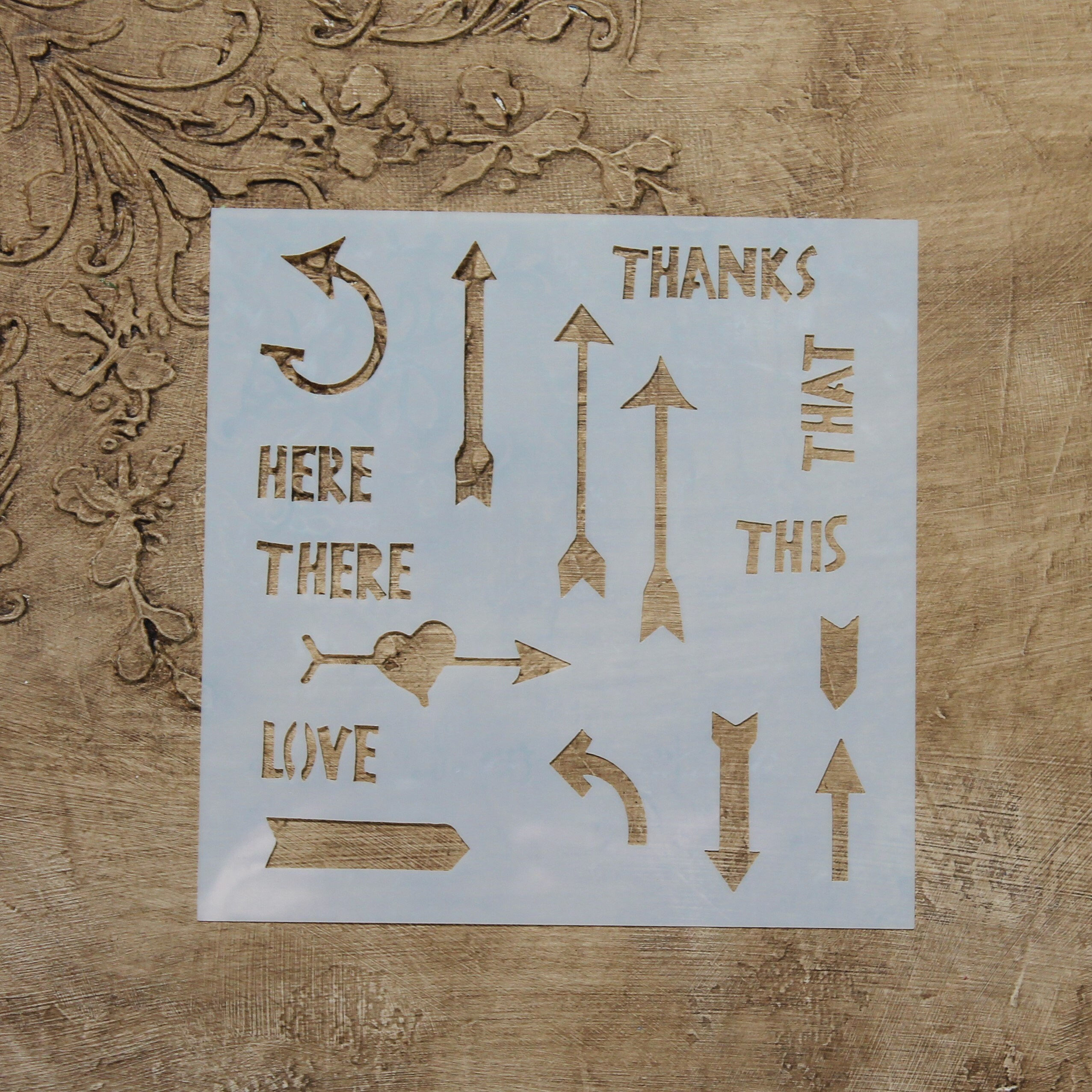 Directional Arrows Plastic Stencil