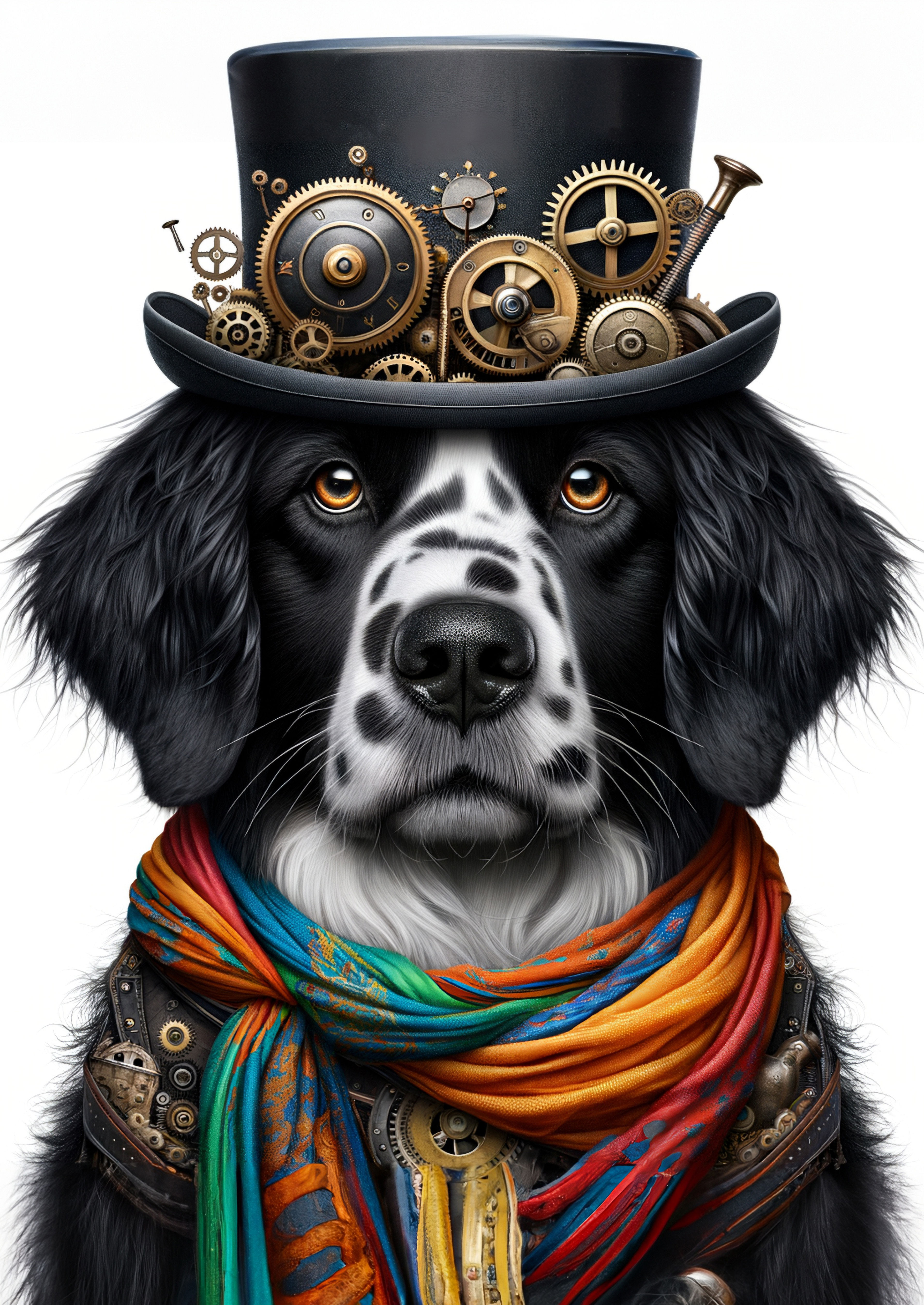 Diego Dog Steampunk A1 Decoupage Paper Mint by Michelle