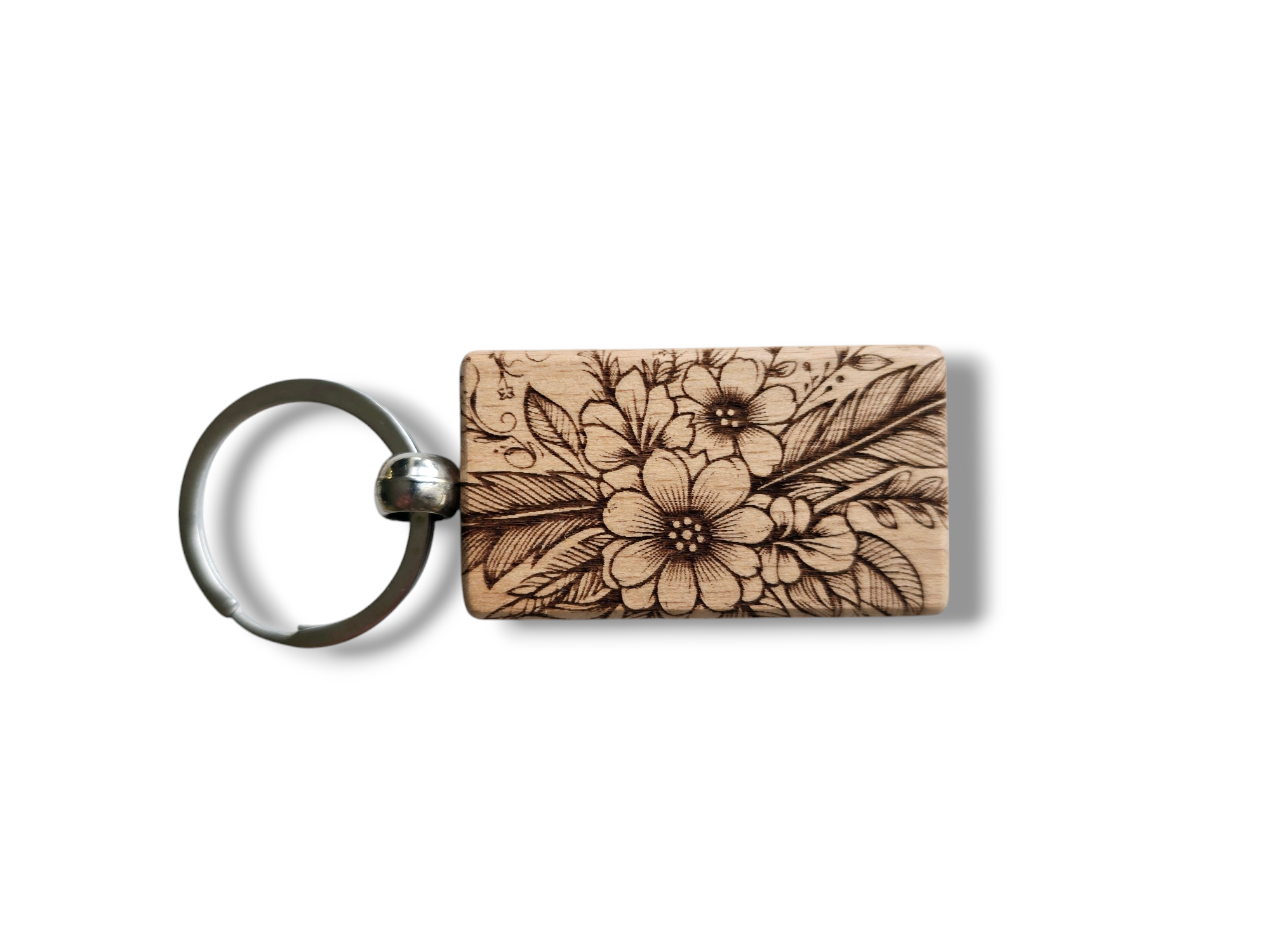 Porte-clés rectangle - Bouquet de fleurs