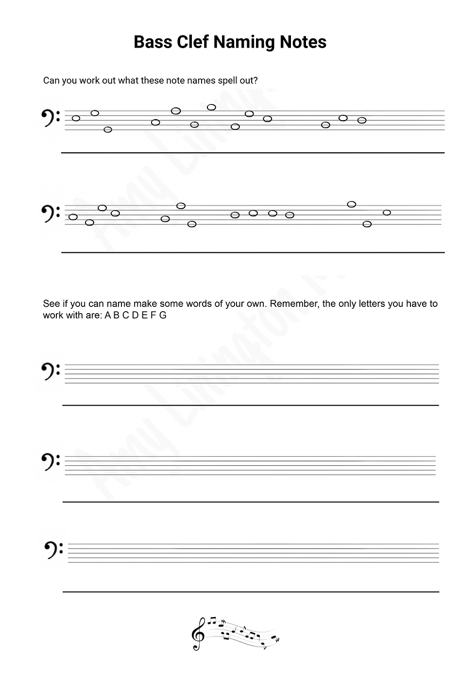 Bass Clef Naming Notes