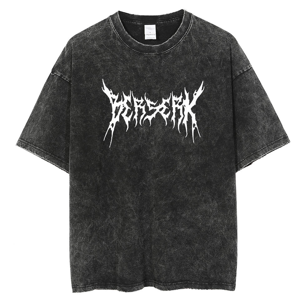 Thumbnail: Anime Berserk Logo Graphic Printed T Shirt Men Women Vintage Manga T-shirts Wash