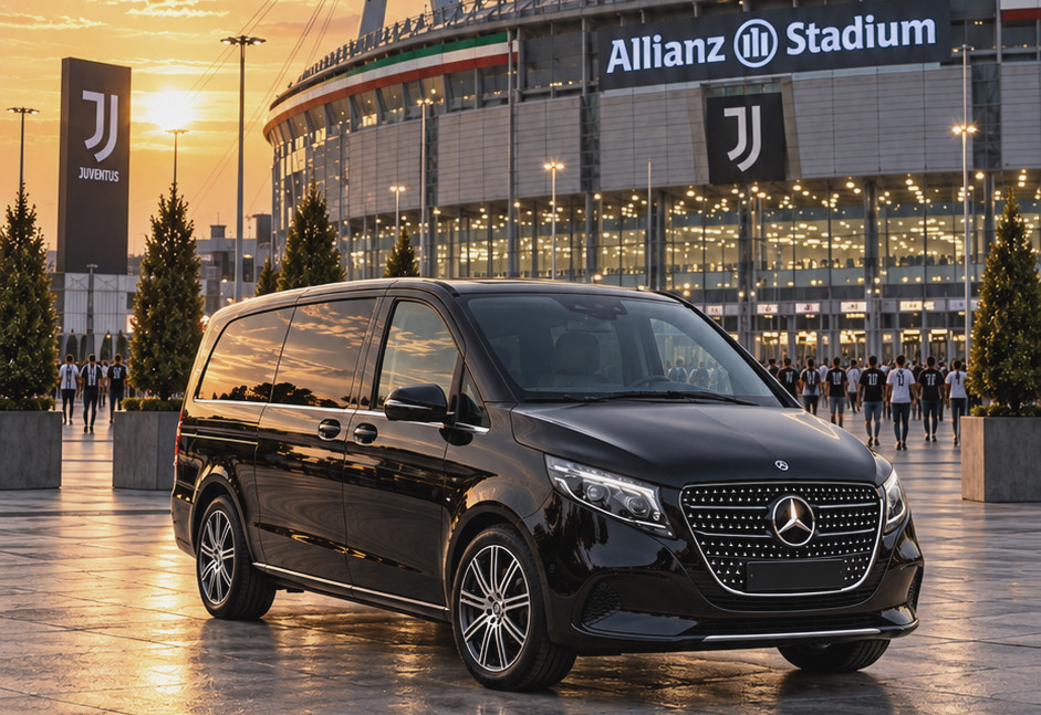 Mercedes V-Class al tramonto Allianz Stadium