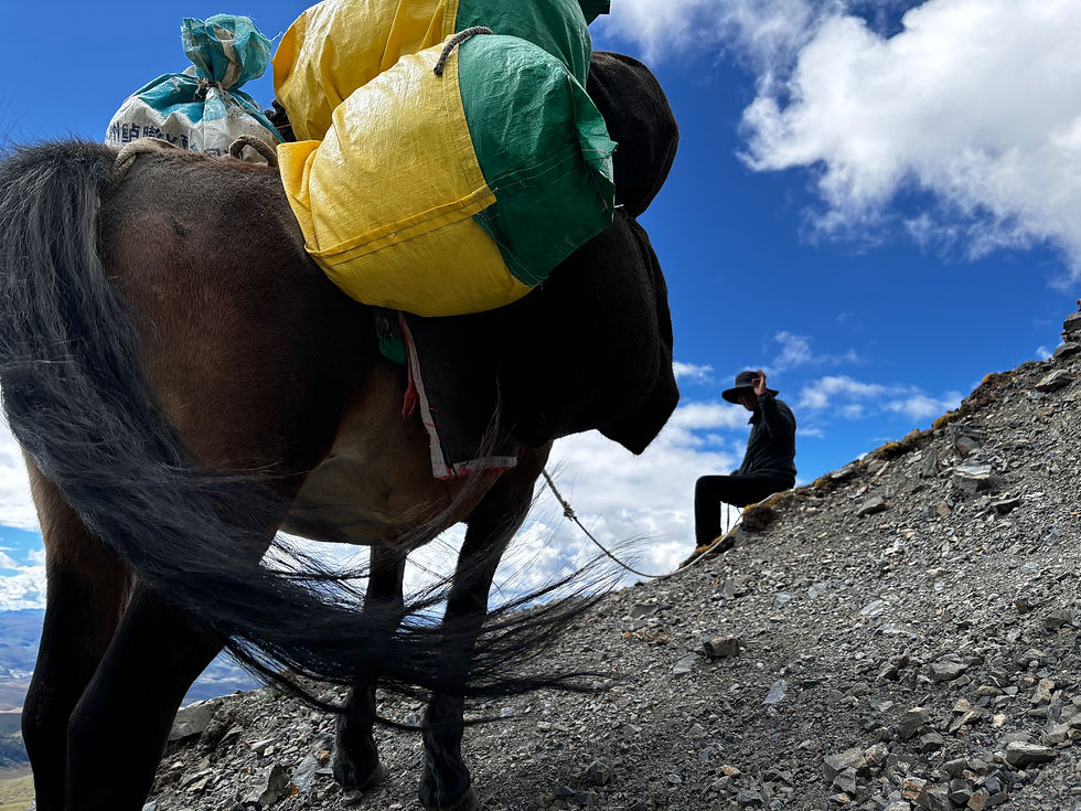 Pause avant la dernière montée très raide vers le col