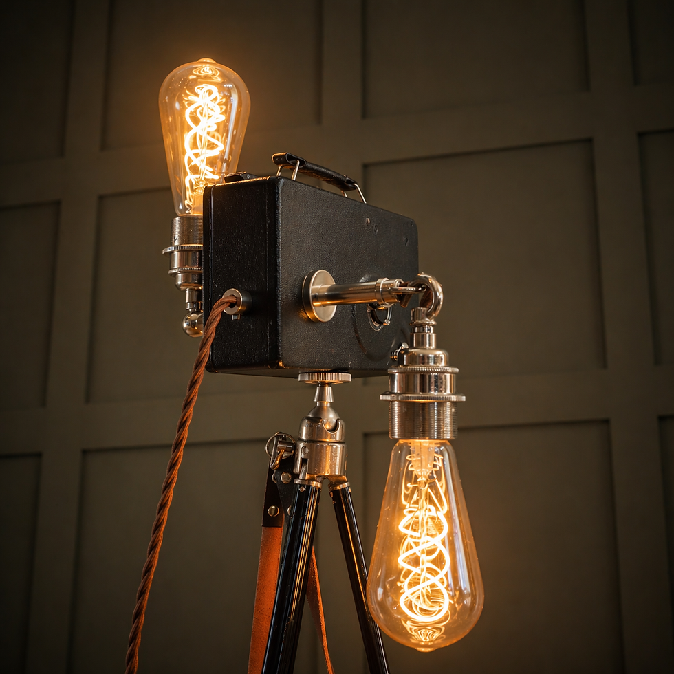 Thumbnail: Vintage Kodak Cine Camera Tripod Floor Lamp