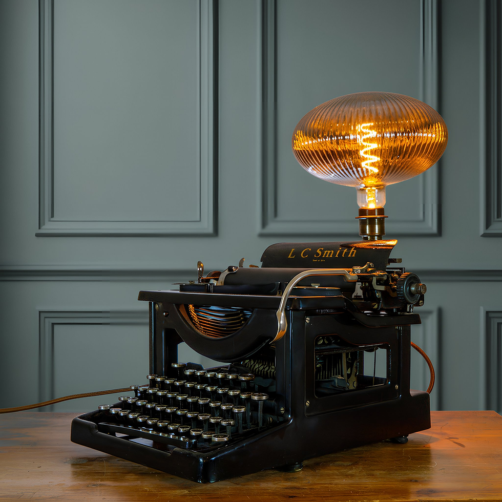 Thumbnail: L.C. Smith & Bros. Typewriter Lamp – Antique Steampunk Statement Light