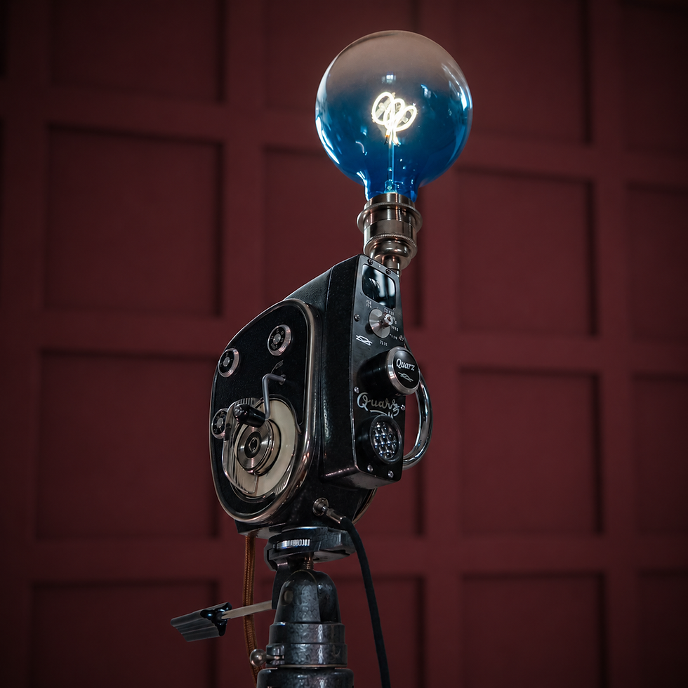 Vintage Quarz 8mm Cine Camera Tripod Floor Lamp