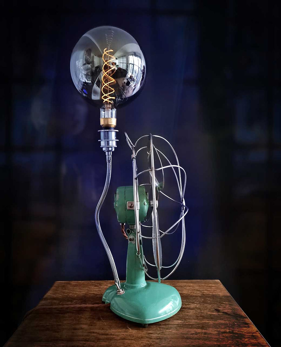 Thumbnail: Upcycled Vintage 1950s  Electric Fan Desk Lamp