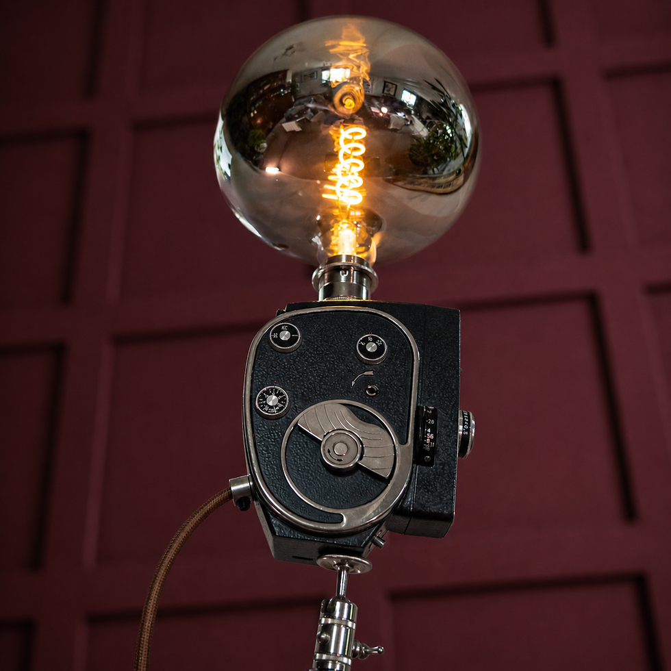 Vintage Quarz 8mm Cine Camera Tripod Floor Lamp | Handmade Upcycled Statement