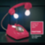 Upcycled retro telephone lamp in Pantone Viva Magenta