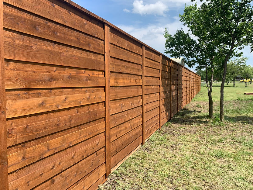 8 foot tall horizontal board on board privacy fence 