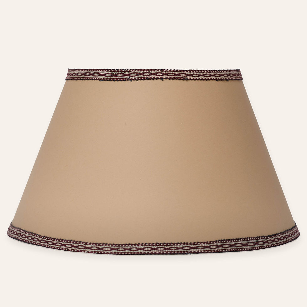 16" (41cm) base dark card shade with hand woven Central Asian trim