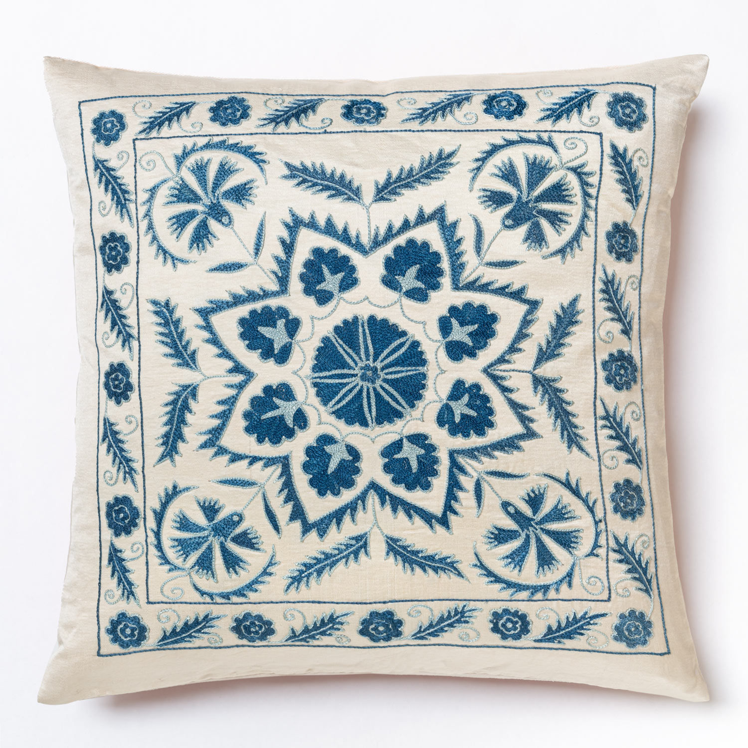 (F3B) 20" / 50cm square cushion with silk hand embroidery
