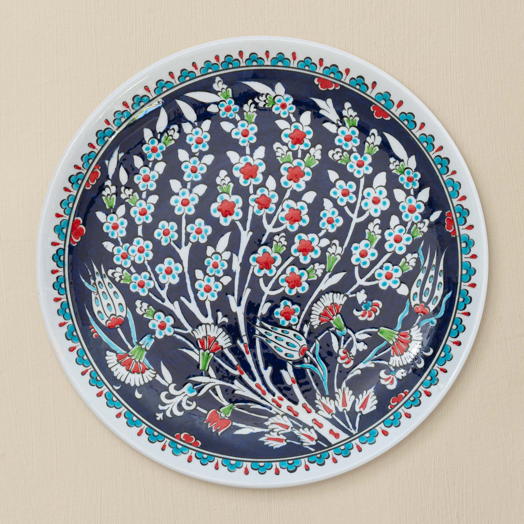 Hand painted ceramic plate with Iznik style  motifs (7)
