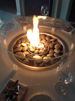 Fire Pan w/ Glass Wind Screen