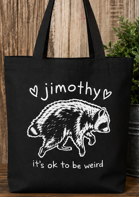 Thumbnail: Jimothy “It’s OK to Be Weird” Tote Bag - Cream and Black