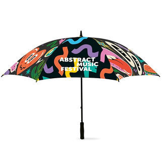 custom printed umbrella. printed with custom design and logo in full color.