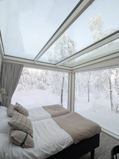 Cabane en verre Laponie