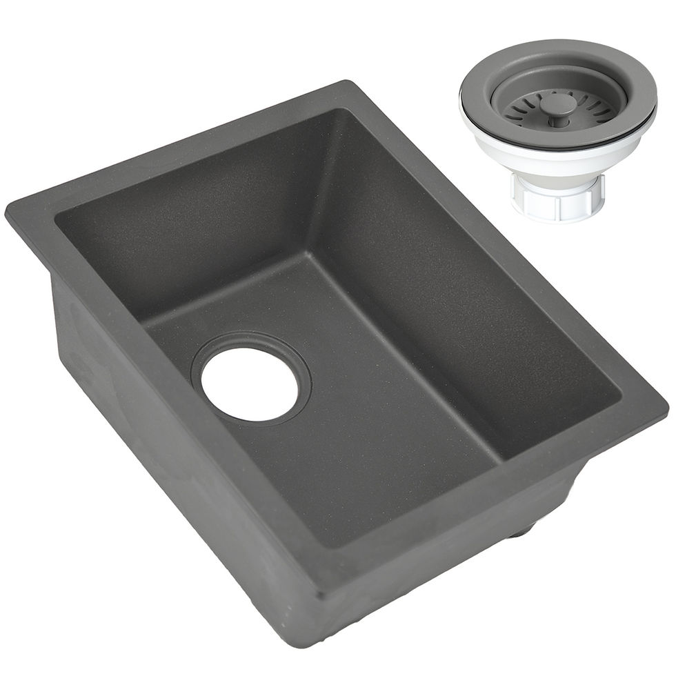 Thumbnail: 18 Inch Granite Composite Bar Sink and Drain Set