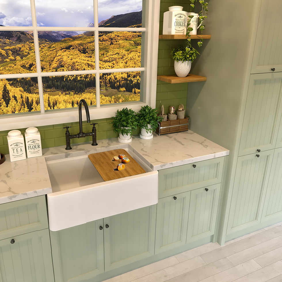 Thumbnail: 30.375-inch Granite Composite Workstation Farmhouse Sink  -Reversible