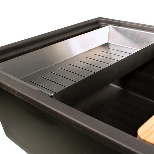 30-inch Side Drain Workstation Granite Composite Dualmount