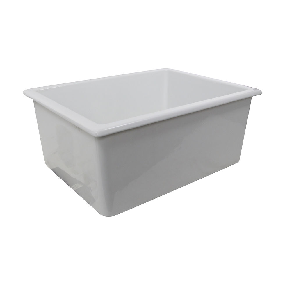 Thumbnail: Overhead angle Highpoint Collection 24" Italian Fireclay Kitchen-Laundry Sink - 24 x 18 x10 inches HP-UMFC24