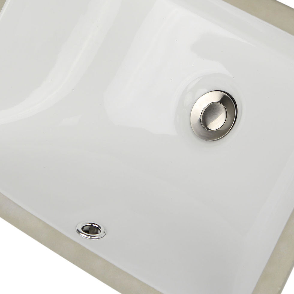 Thumbnail: 16 x 11-Inch White Rectangle Ceramic Undermount Vanity Sink