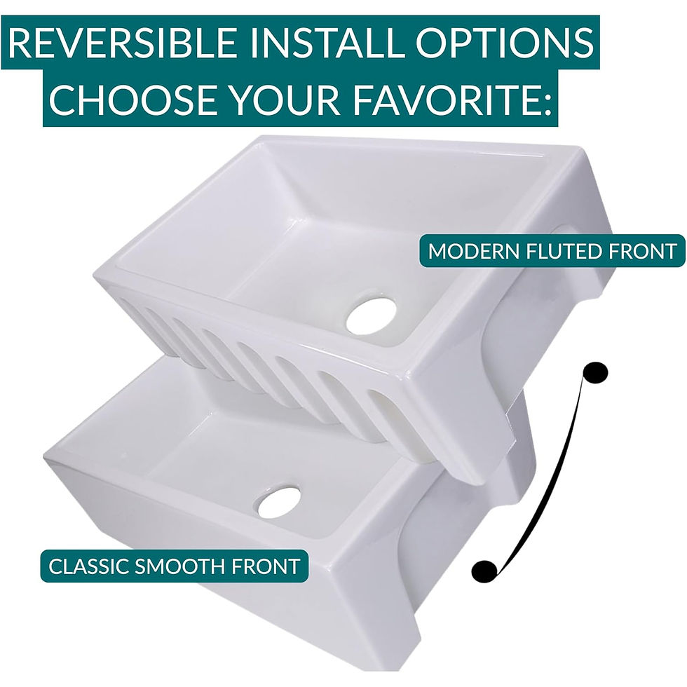 Thumbnail: Italian Fireclay 33-inch ReversibleFarmhouse Sink