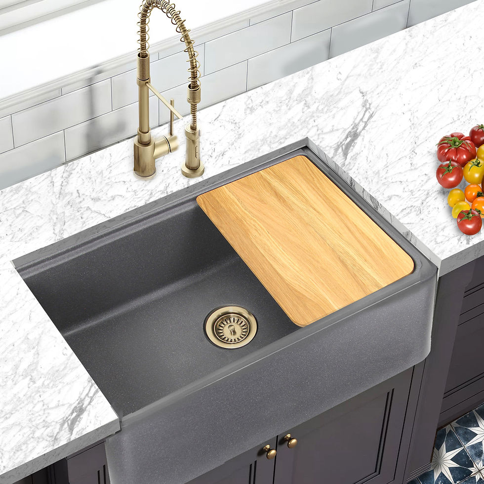 Thumbnail: 30.375-inch Granite Composite Workstation Farmhouse Sink  -Reversible