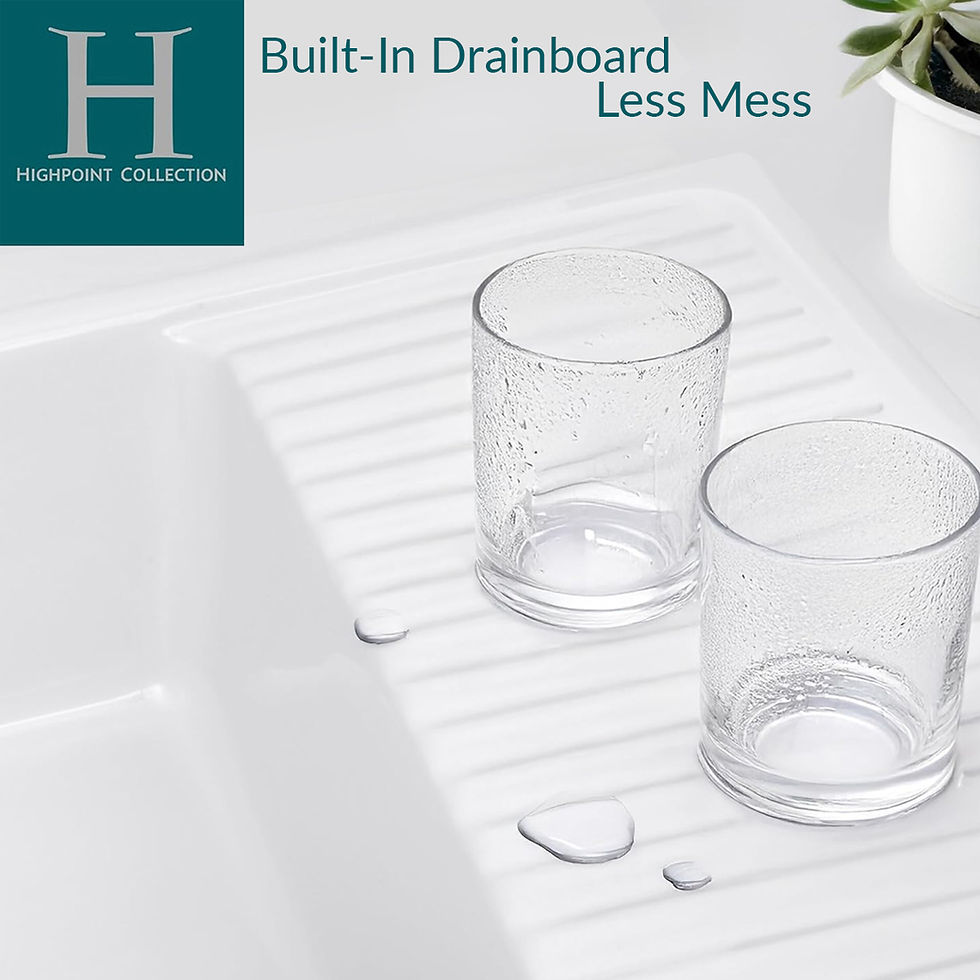 Thumbnail: Fireclay Farmsink with Built In Drainboard